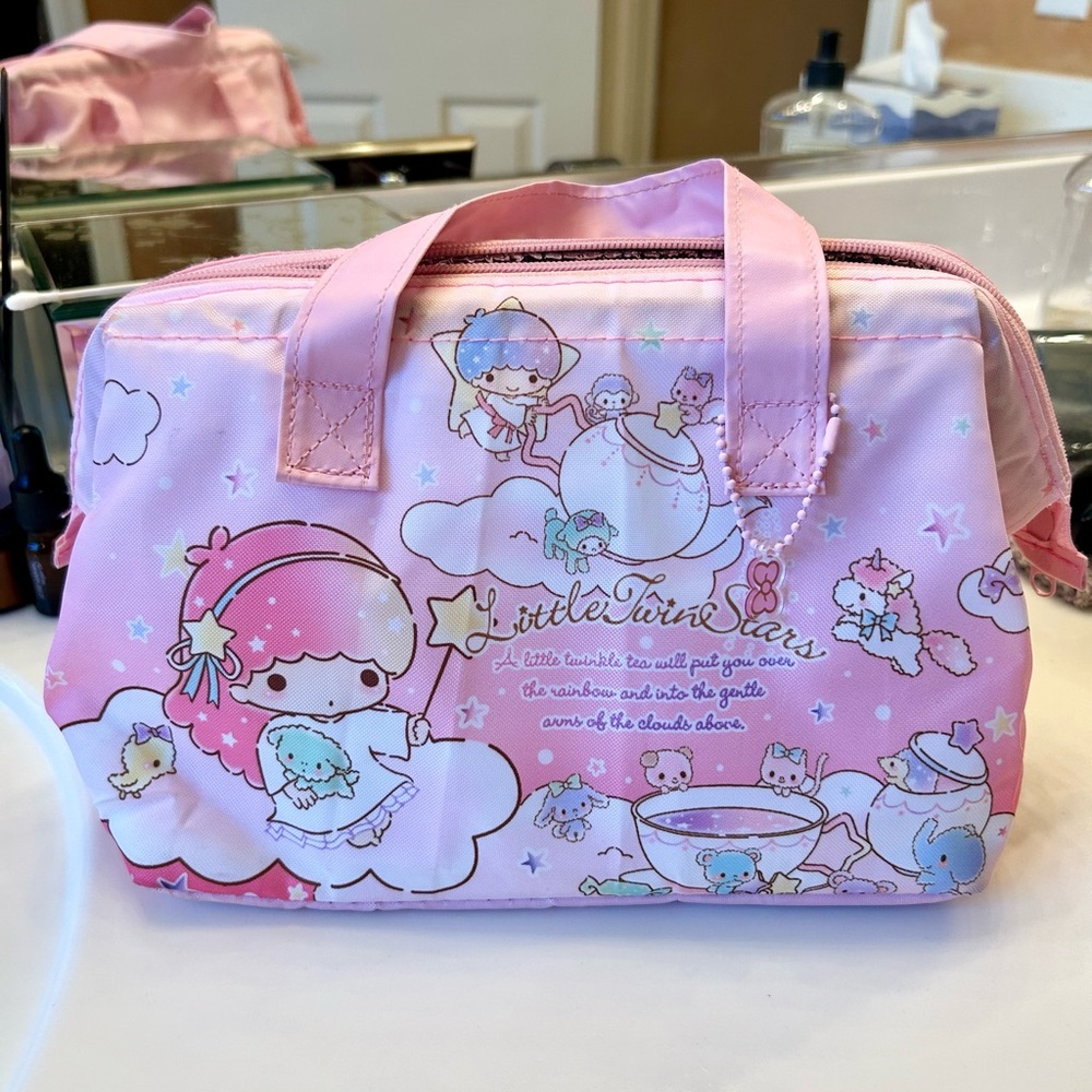 SANRIO Pink Little Twin Stars Insulated Cooler Bento Bag